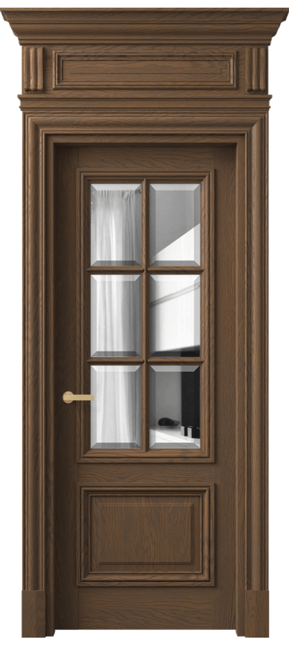 Межкомнатная дверь Антик 7312 Дуб туманный матовый Двустороннее зеркало с фацетом, триплекс Цена 15440 AZE | Volhovec