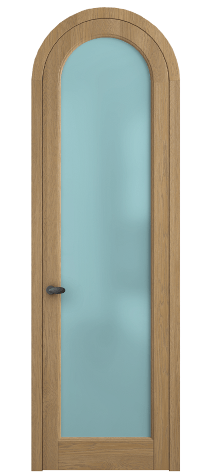 Межкомнатная дверь Палаццо 6814 Дуб пшеничный матовый Сатинированное голубое стекло, триплекс Цена 206349 ₽ | Volhovec