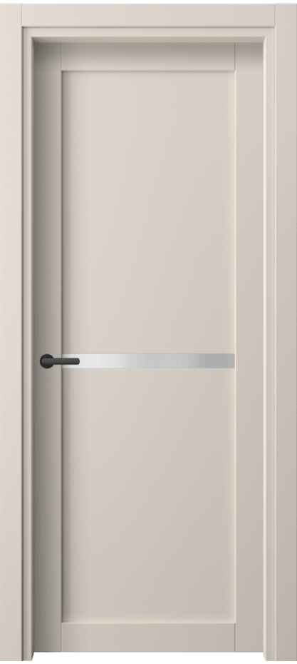 Межкомнатная дверь Нео 2112 ПЭТ пудровый бежевый Сатинированное стекло Цена 1390 AZE | Volhovec