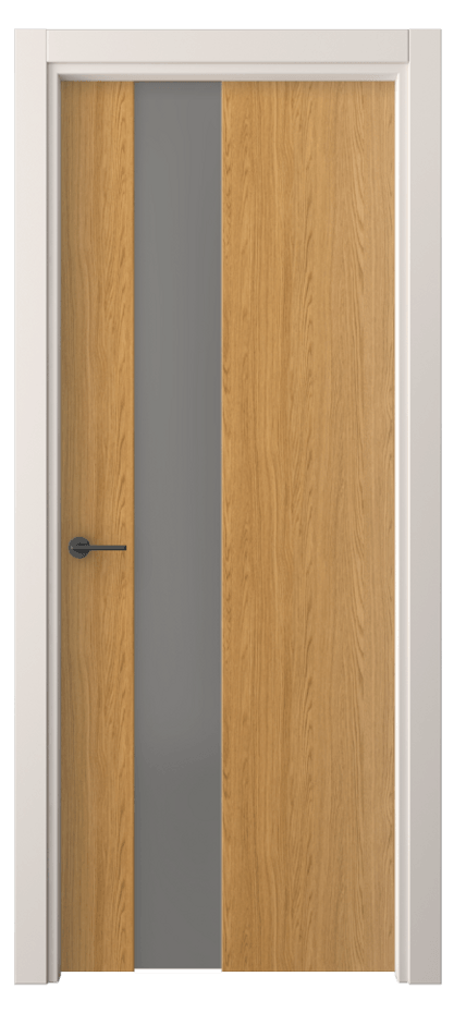 Межкомнатная дверь Freedom 4224 Ванильный дуб Сатинированное серое стекло, триплекс, 8 мм Цена 2000 AZE | Volhovec