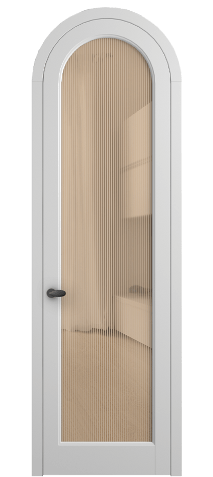 Межкомнатная дверь Палаццо 6814 Матовый белоснежный Рифлёное оранжевое стекло "Дюна", триплекс Цена 6800 AZE | Volhovec