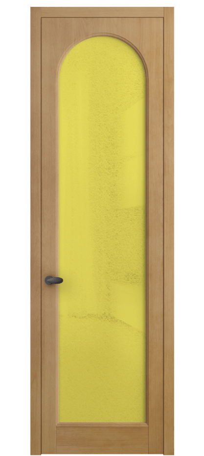 Межкомнатная дверь Палаццо 6804 Бук натуральный матовый Фактурное жёлтое стекло "Лёд", триплекс Цена 185320 сом | Volhovec