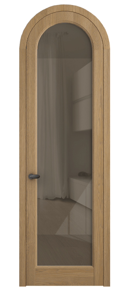 Межкомнатная дверь Палаццо 6814 Дуб пшеничный матовый Рефлективное бронзовое стекло "Стопсол", калёное Цена 11200 AZE | Volhovec