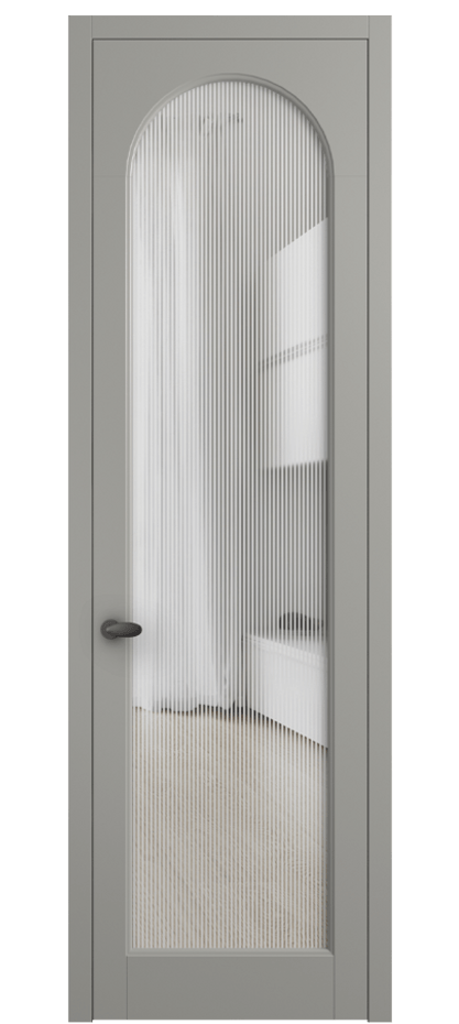 Межкомнатная дверь Палаццо 6804 Матовый нейтральный серый Рифлёное стекло "Дюна", триплекс Цена 5400 AZE | Volhovec