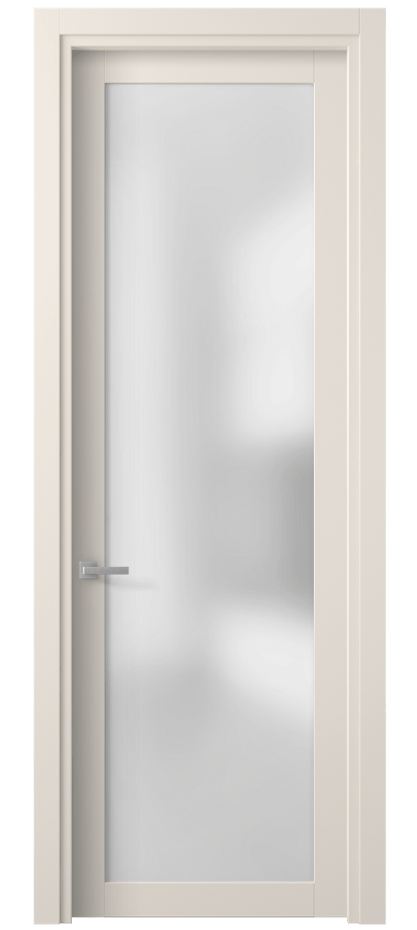 Межкомнатная дверь Planum 2102 ПЭТ кремово-белый Сатинированное стекло Цена 1320 AZE | Volhovec