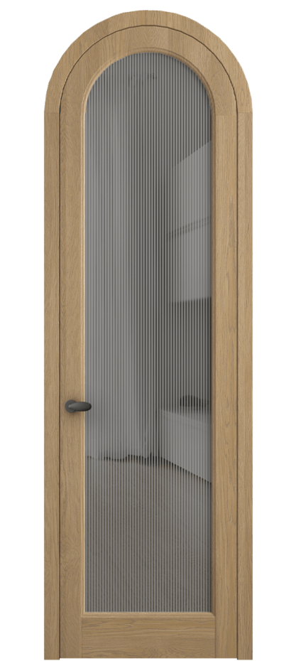 Межкомнатная дверь Палаццо 6814 Дуб соломенный матовый Рифлёное серое стекло "Дюна", триплекс Цена 11100 AZE | Volhovec