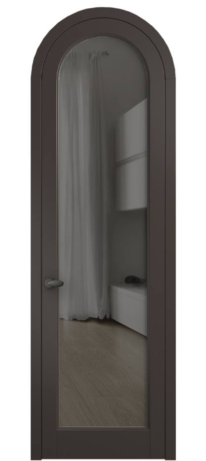 Межкомнатная дверь Палаццо 6814 Матовый антрацит Прозрачное серое стекло, триплекс Цена 6500 AZE | Volhovec