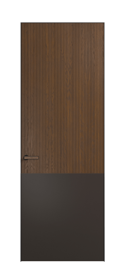 Межкомнатная дверь Velvet 8205 Дуб каштановый матовый - Матовый антрацит. Цена 6400  | Volhovec