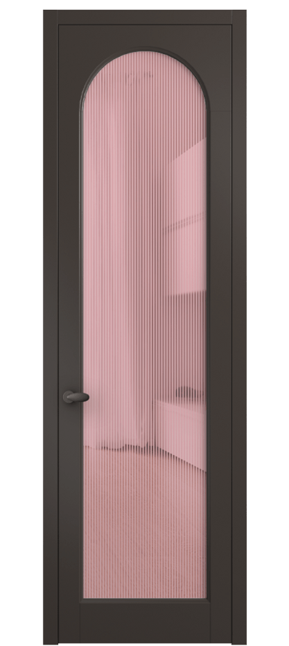 Межкомнатная дверь Палаццо 6804 Матовый антрацит Рифлёное розовое стекло "Дюна", триплекс Цена 5400 AZE | Volhovec