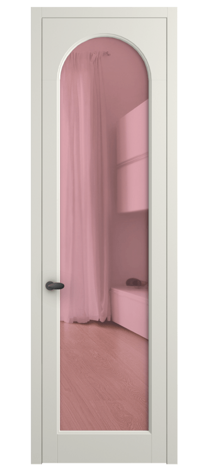Межкомнатная дверь Палаццо 6804 Матовый жемчужный Прозрачное розовое стекло, триплекс Цена 5100 AZE | Volhovec