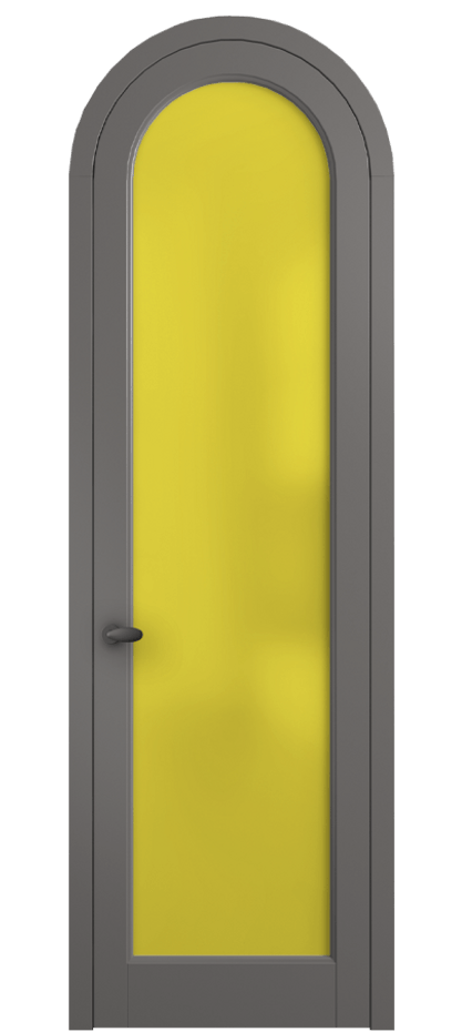 Межкомнатная дверь Palazzo 6814 Матовый классический серый Сатинированное жёлтое стекло, триплекс Цена 6500 AZE | Volhovec