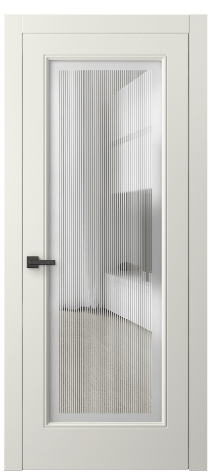 Межкомнатная дверь Линия 8300 Матовый жемчужный Сатинированное с гравировкой "Каннелюры", триплекс Цена 4360 AZE | Volhovec