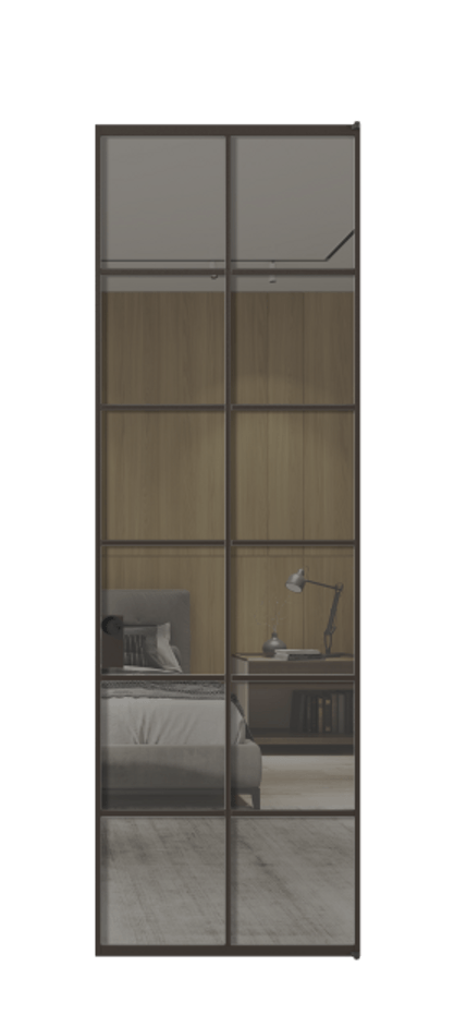 Алюминиевая дверь АЛПЛ040.05 Алюминий антрацит Рефлективное серое стекло "Stopsol", калёное Цена 8210  | Volhovec