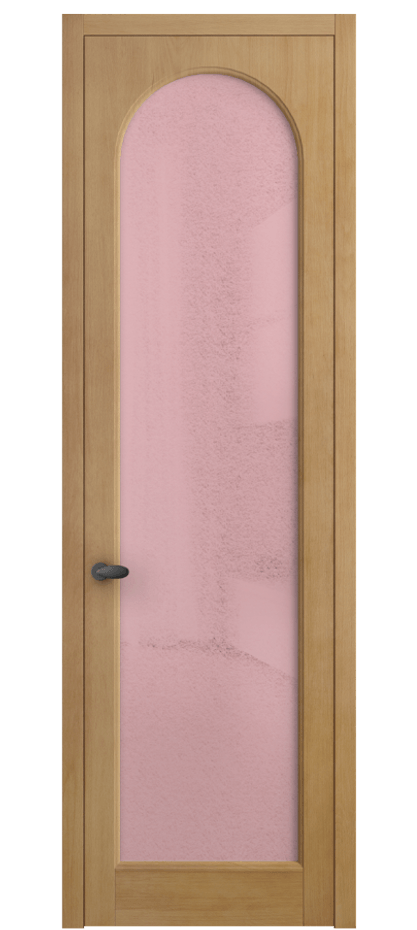 Межкомнатная дверь Палаццо 6804 Бук натуральный матовый Фактурное розовое стекло "Лёд", триплекс Цена 6600 AZE | Volhovec