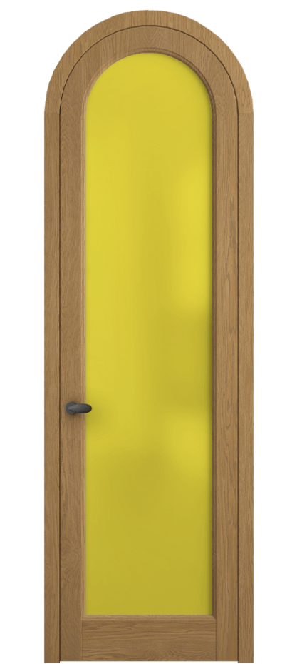 Межкомнатная дверь Палаццо 6814 Дуб солнечный матовый Сатинированное жёлтое стекло, триплекс Цена 10800 AZE | Volhovec