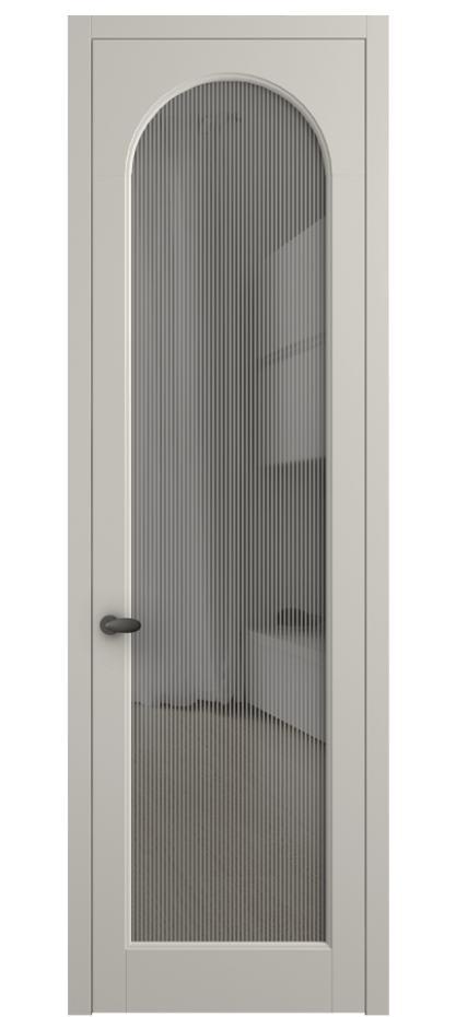 Межкомнатная дверь Палаццо 6804 Матовый облачно-серый Рифлёное серое стекло "Дюна", триплекс Цена 5400 AZE | Volhovec