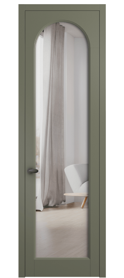 Межкомнатная дверь Палаццо 6804 Матовый оливковый тёмный Двустороннее зеркало, триплекс Цена 5200 AZE | Volhovec