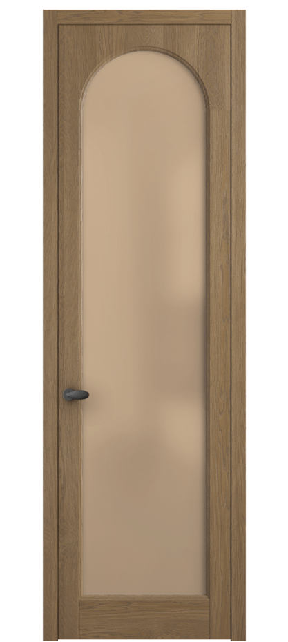 Межкомнатная дверь Палаццо 6804 Дуб мускатный матовый Сатинированное оранжевое стекло, триплекс Цена 8000 AZE | Volhovec