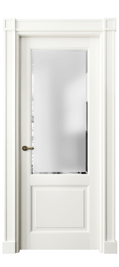 Дверь межкомнатная Тоскана Плано 6302 Матовый жемчужный Сатинированное стекло с фацетом Гладкие пилястры с квадратными розетками МЖМ Цена 6760 AZE Наличники уже входят в базовый комплект. Фабрика дверей Волховец 8 (800) 551 43 19 Межкомнатная дверь Тоскана Плано 6302 Матовый жемчужный Сатинированное стекло с фацетом Цена 6760 AZE | Volhovec