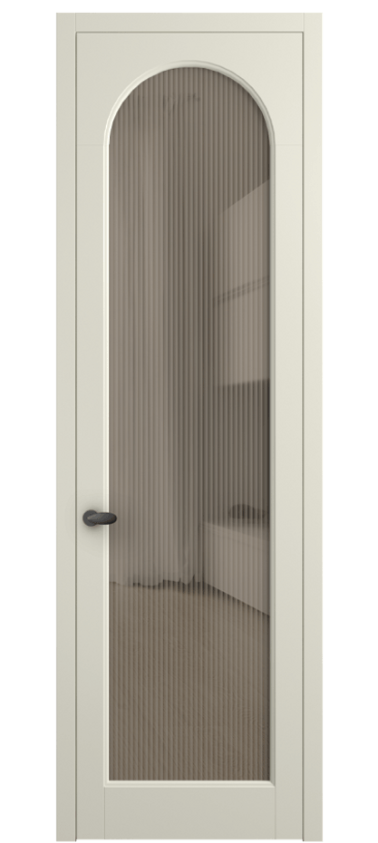 Межкомнатная дверь Палаццо 6804 Матовый молочно-белый Рифлёное бронзовое стекло "Мору", триплекс Цена 5500 AZE | Volhovec