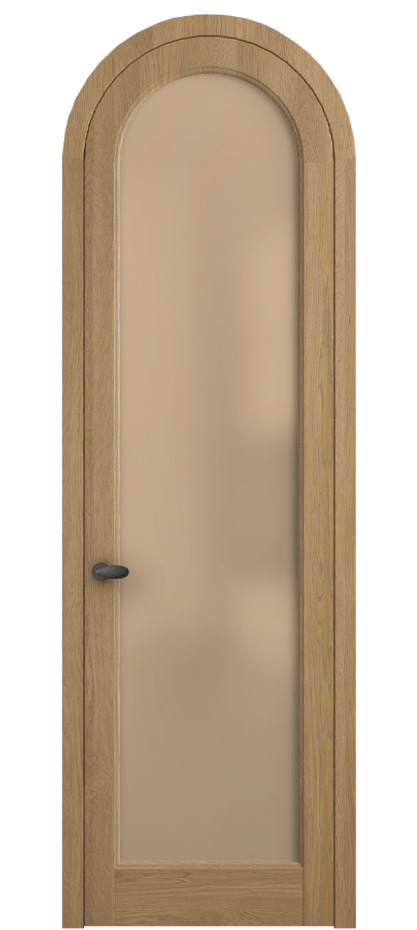 Межкомнатная дверь Палаццо 6814 Дуб пшеничный матовый Сатинированное оранжевое стекло, триплекс Цена 10800 AZE | Volhovec