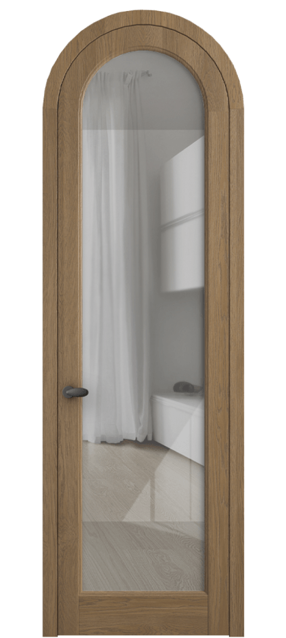 Межкомнатная дверь Палаццо 6814 Дуб мускатный матовый Рефлективное прозрачное стекло "Стопсол", калёное Цена 11200 AZE | Volhovec