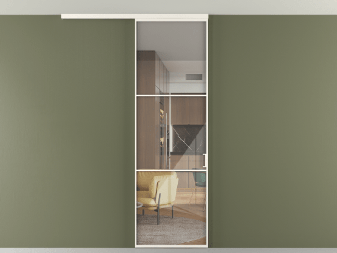 Перегородка Формато вдоль стены на потолок 1 створка АЛПР 040.03 Алюминий пудровый белый Рефлективное прозрачное стекло "Стопсол", калёное. Цена 6540 AZE 1. Полотно 2 шт. (800/2100 мм)
2. Комплект установки раздвижной системы
3. Базовый комплект фурнитуры
4.Ручка Рондо. Фабрика дверей Волховец 8 (800) 551 43 19 Перегородка Формато вдоль стены на потолок 1 створка АЛПР 040.03 Алюминий пудровый белый Рефлективное прозрачное стекло "Стопсол", калёное Цена 6540 AZE | Volhovec