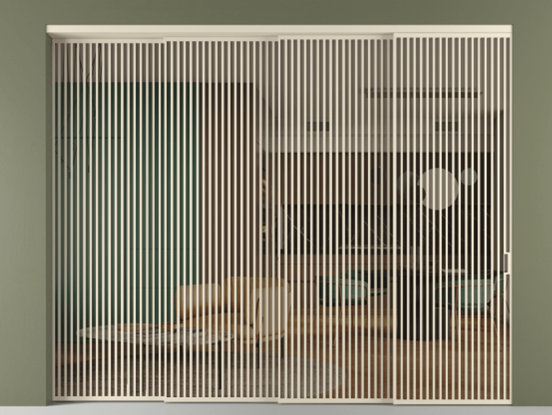 Перегородка Формато внутри проёма 4 створки с синхронным механизмом АЛПР 040.06 Алюминий бежево-серый Прозрачное бронзовое стекло, триплекс. Цена 40520 AZE 1. Полотно 4 шт. (800/2100 мм)
2. Комплект установки раздвижной системы
3. Базовый комплект фурнитуры
4. Комплект фурнитуры телескопик синхро-3
5. Ручка Рондо. Фабрика дверей Волховец 8 (800) 551 43 19 Перегородка Формато внутри проёма 4 створки с синхронным механизмом АЛПР 040.06 Алюминий бежево-серый Прозрачное бронзовое стекло, триплекс Цена 40520 AZE | Volhovec