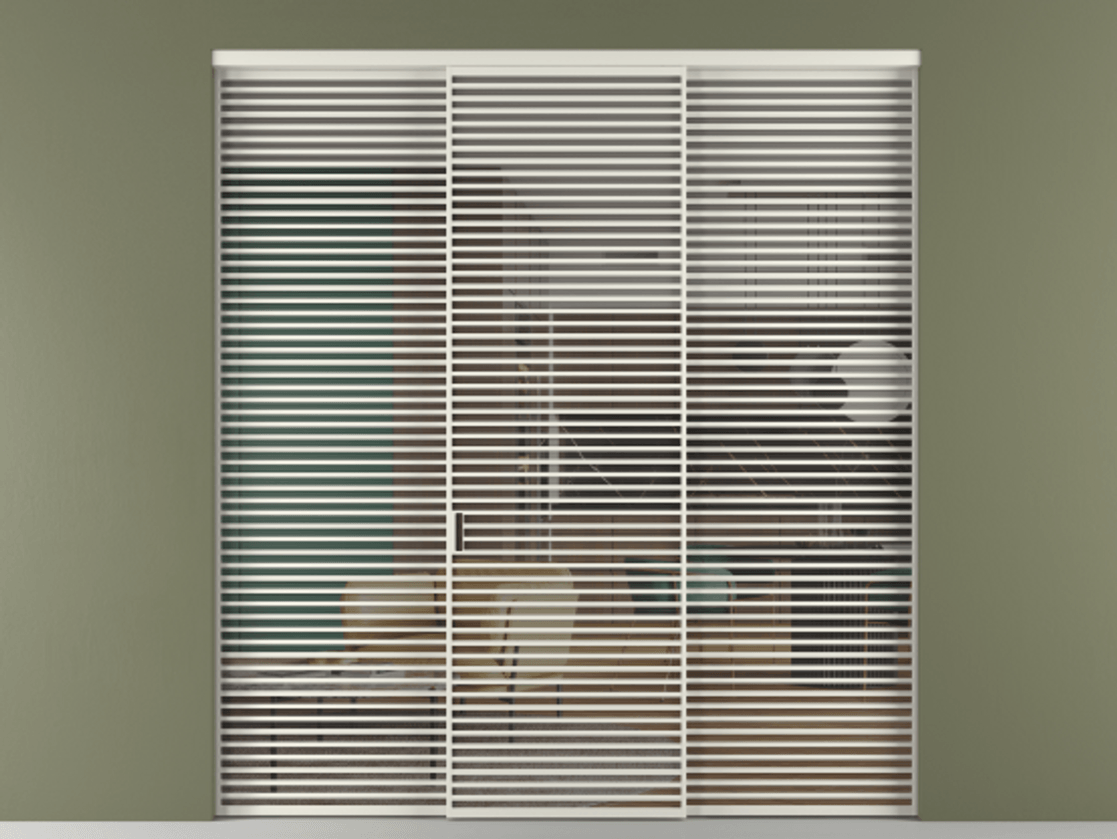 Перегородка Formato внутри проёма 3 створки АЛПР 040.07 Алюминий Белый Прозрачное серое стекло, триплекс Цена 22830 AZE | Volhovec