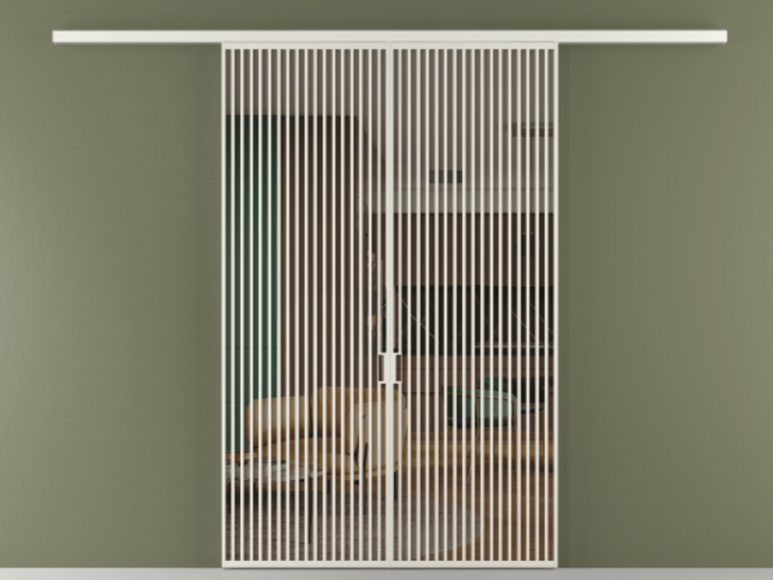 Перегородка Formato вдоль стены 2 створки АЛПР 040.06 Алюминий серый Прозрачное бронзовое стекло, триплекс Цена 22360 AZE | Volhovec