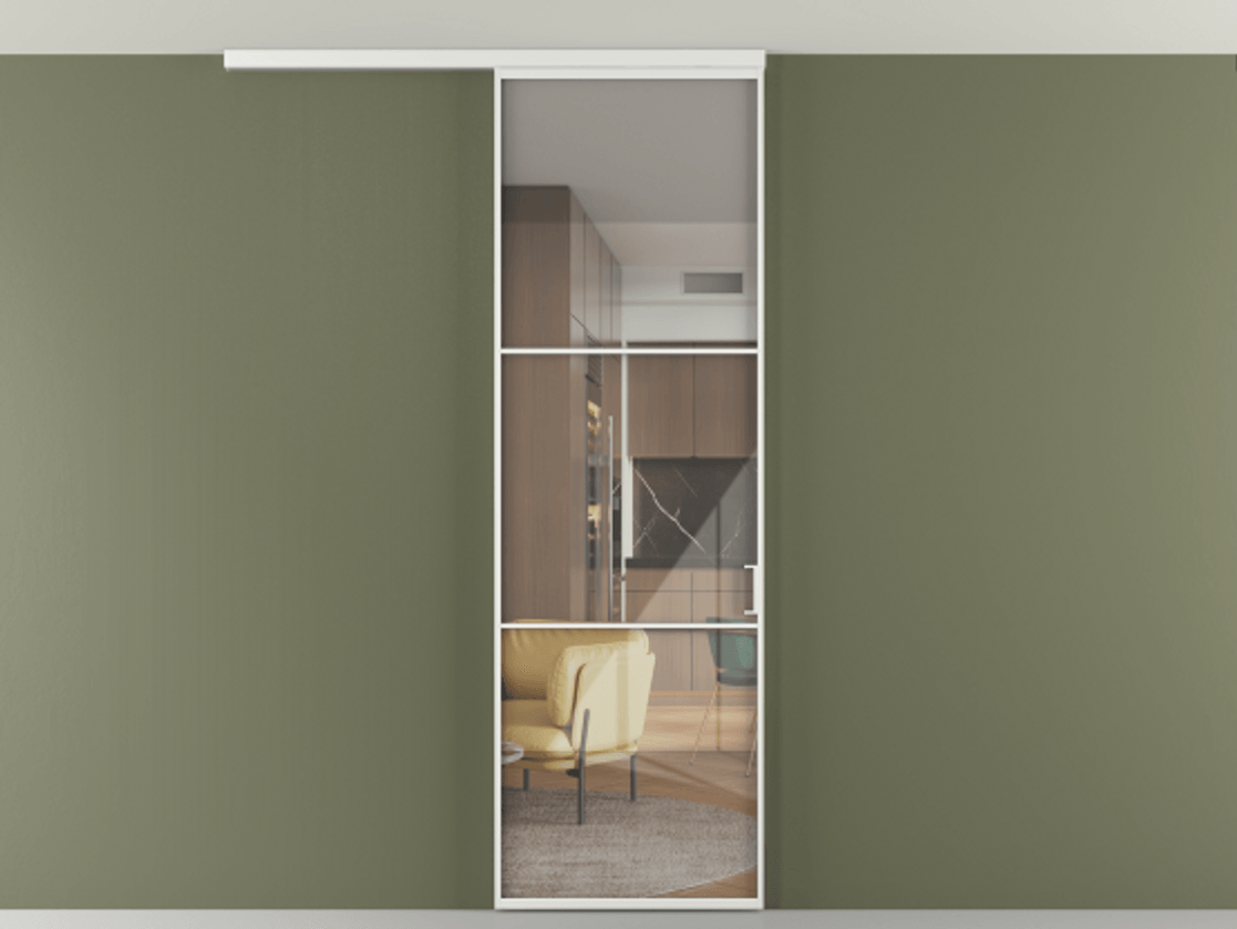 Перегородка Формато вдоль стены на потолок 1 створка АЛПР 040.03 Алюминий белоснежный Рефлективное прозрачное стекло "Стопсол", калёное. Цена 5600 AZE 1. Полотно 2 шт. (800/2100 мм)
2. Комплект установки раздвижной системы
3. Базовый комплект фурнитуры
4.Ручка Рондо. Фабрика дверей Волховец 8 (800) 551 43 19 Перегородка Формато вдоль стены на потолок 1 створка АЛПР 040.03 Алюминий белоснежный Рефлективное прозрачное стекло "Стопсол", калёное Цена 5600 AZE | Volhovec