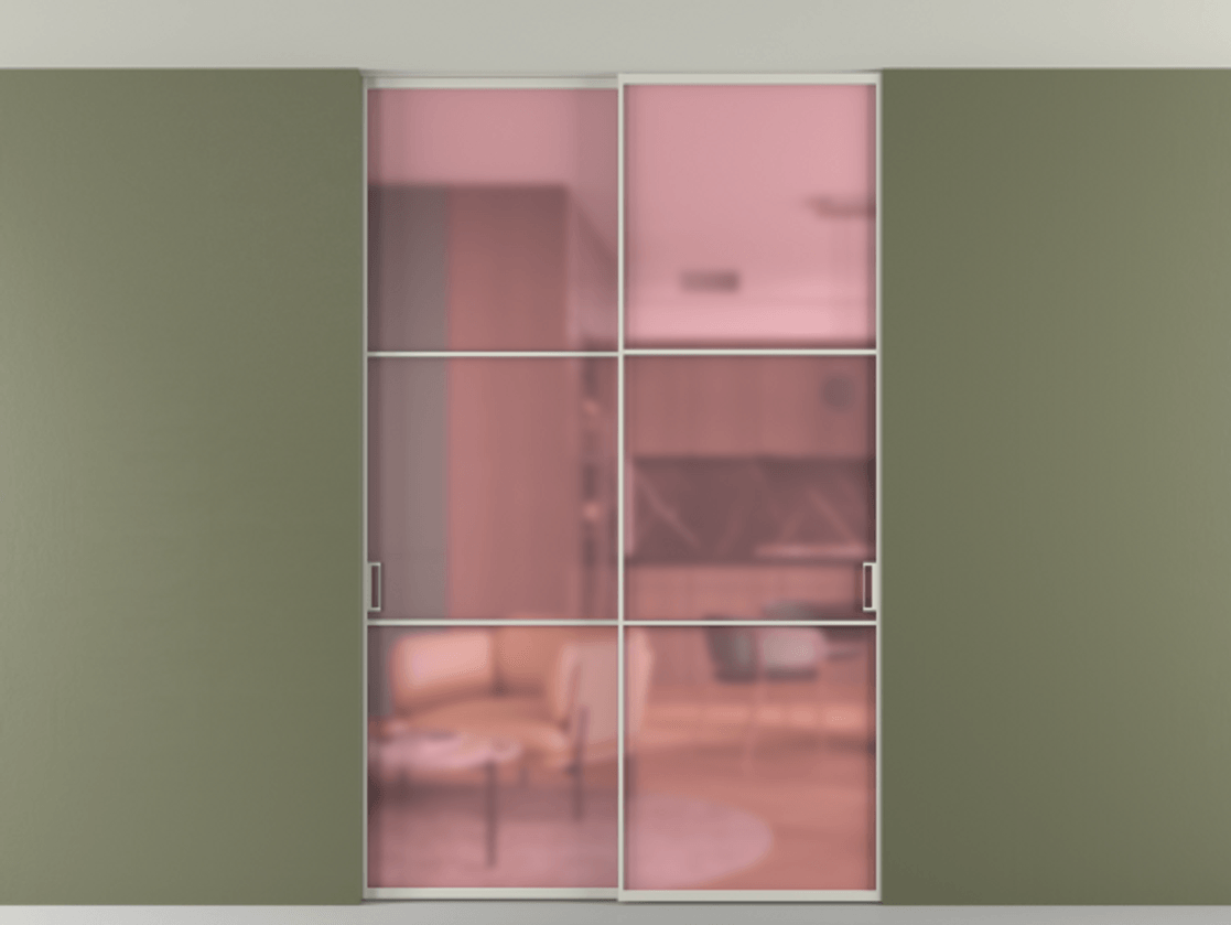 Перегородка Formato внутри проёма скрытое крепление в потолок 2 створки АЛПР 040.03 Алюминий тёплый серый Сатинированное розовое стекло, триплекс. Цена 248215 ₽ 1. Полотно 2 шт. (800/2100 мм)
2. Комплект установки раздвижной системы
3. Базовый комплект фурнитуры
4. Ручка RONDO. Фабрика дверей Волховец 8 (800) 551 43 19 Перегородка Formato внутри проёма скрытое крепление в потолок 2 створки АЛПР 040.03 Алюминий тёплый серый Сатинированное розовое стекло, триплекс Цена 248215 ₽ | Volhovec