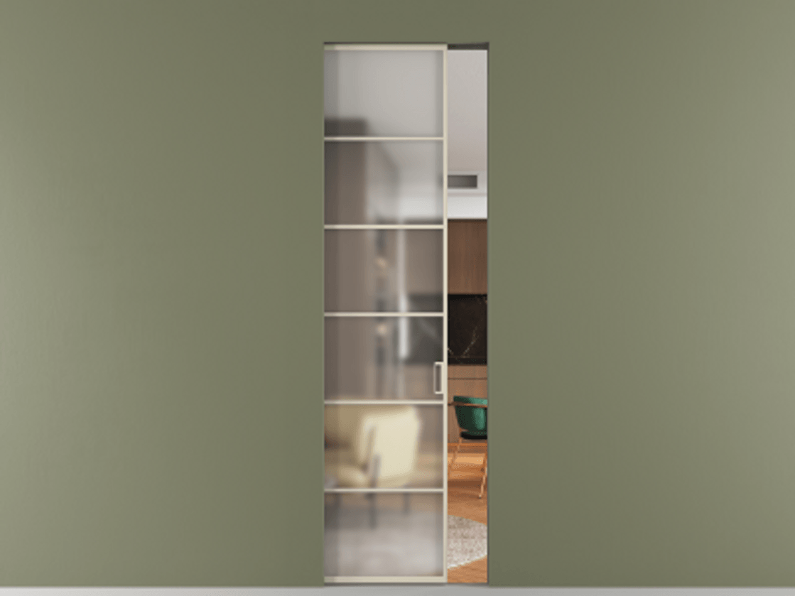 Перегородка Формато скрытый пенал 1 створка АЛПР 040.04 Алюминий бежево-серый Сатинированное стекло "Мателюкс Кристал Вижн", калёное, матовое, каленое 6 мм. Цена 8760 AZE . Фабрика дверей Волховец 8 (800) 551 43 19 Перегородка Формато скрытый пенал 1 створка АЛПР 040.04 Алюминий бежево-серый Сатинированное стекло "Мателюкс Кристал Вижн", калёное, матовое, каленое 6 мм Цена 8760 AZE | Volhovec