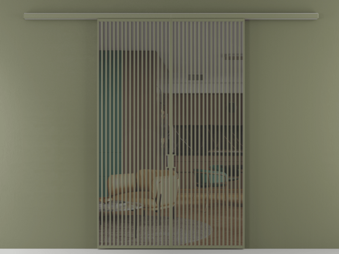 Перегородка Formato вдоль стены 2 створки АЛПР 040.06 Алюминий оливковый тёмный Прозрачное серое стекло, триплекс Цена 22360 AZE | Volhovec