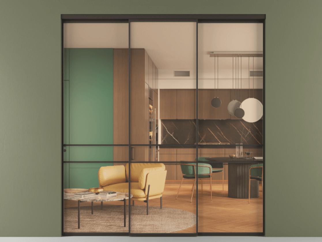 Перегородка Формато внутри проёма 3 створки АЛПР 040.02 Алюминий антрацит Прозрачное оранжевое стекло, триплекс. Цена 12400 AZE 1. Полотно 3 шт. (800/2100 мм)
2. Комплект установки раздвижной системы
3. Базовый комплект фурнитуры
4.Ручка Рондо. Фабрика дверей Волховец 8 (800) 551 43 19 Перегородка Формато внутри проёма 3 створки АЛПР 040.02 Алюминий антрацит Прозрачное оранжевое стекло, триплекс Цена 12400 AZE | Volhovec