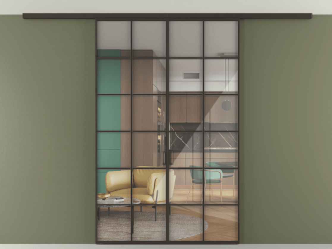 Перегородка Формато вдоль стены на потолок 2 створки АЛПР 040.05 Алюминий антрацит Рефлективное прозрачное стекло "Стопсол", калёное. Цена 11541 AZE 1. Полотно 2 шт. (800/2100 мм)
2. Комплект установки раздвижной системы
3. Базовый комплект фурнитуры
4.Ручка Рондо. Фабрика дверей Волховец 8 (800) 551 43 19 Перегородка Формато вдоль стены на потолок 2 створки АЛПР 040.05 Алюминий антрацит Рефлективное прозрачное стекло "Стопсол", калёное Цена 11541 AZE | Volhovec