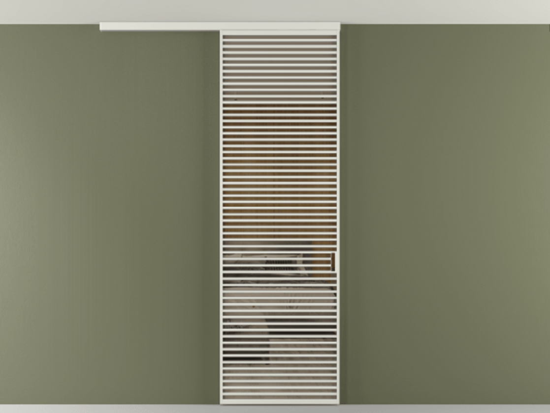 Перегородка Формато вдоль стены на потолок 1 створка АЛПР 040.07 Алюминий серый Рефлективное бронзовое стекло "Стопсол", калёное Цена 10090 AZE | Volhovec