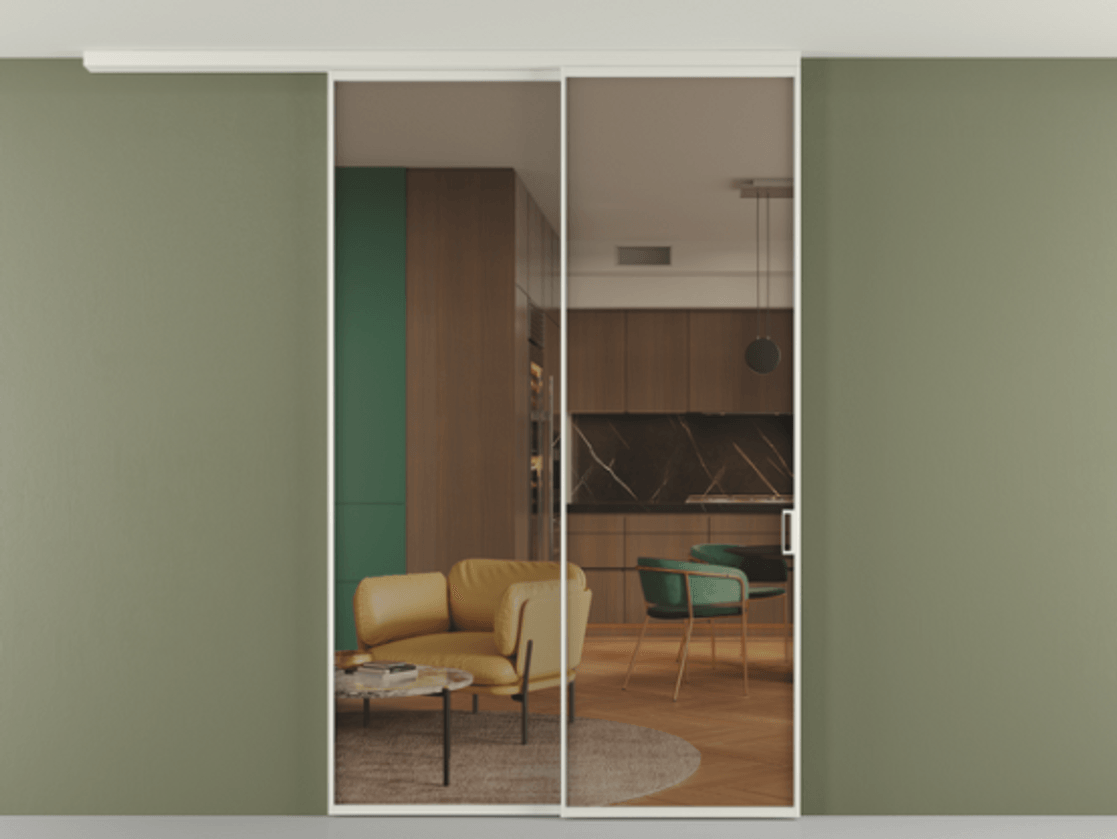 Перегородка Formato вдоль стены на потолок телескопик синхро 2 #VENDORCODE# #FURNISH# #GLASS# Цена #PRICE# #CURRENCY# | Volhovec