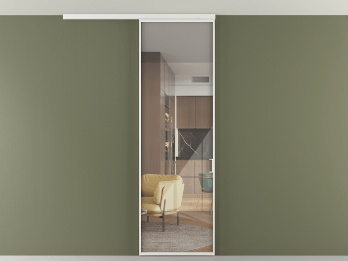 Перегородка Формато вдоль стены на потолок 1 створка АЛПР 040.01 Алюминий белоснежный Рефлективное прозрачное стекло "Стопсол", калёное. Цена 5350 AZE 1. Полотно 2 шт. (800/2100 мм)
2. Комплект установки раздвижной системы
3. Базовый комплект фурнитуры
4.Ручка Рондо. Фабрика дверей Волховец 8 (800) 551 43 19 Перегородка Формато вдоль стены на потолок 1 створка АЛПР 040.01 Алюминий белоснежный Рефлективное прозрачное стекло "Стопсол", калёное Цена 5350 AZE | Volhovec