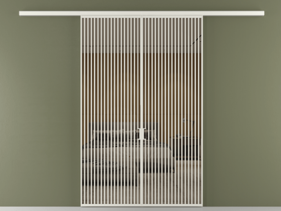 Перегородка Formato вдоль стены 2 створки АЛПР 040.06 Алюминий серый Рефлективное бронзовое стекло "Stopsol", калёное Цена 23200 AZE | Volhovec