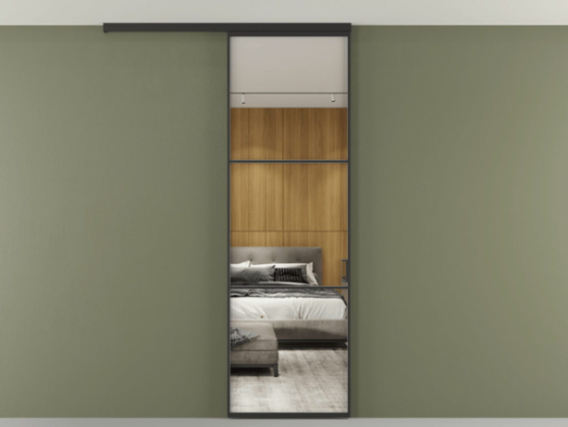 Перегородка Formato вдоль стены на потолок одностворчатая #VENDORCODE# #FURNISH# #GLASS# Цена #PRICE# #CURRENCY# | Volhovec