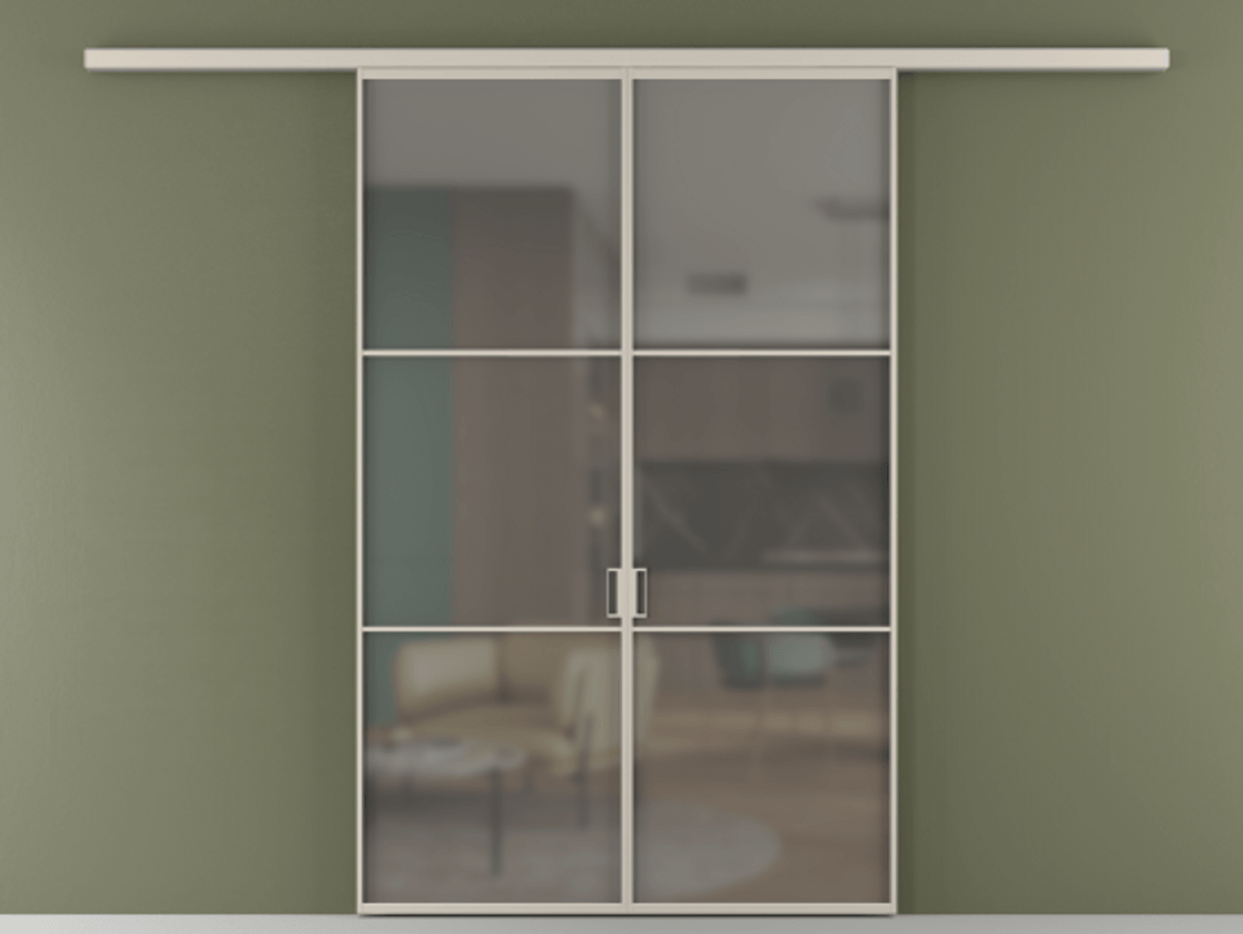 Перегородка Формато вдоль стены 2 створки АЛПР 040.03 Алюминий светло-бежевый Сатинированное серое стекло, триплекс. Цена 10190 AZE 1. Полотно 2 шт. (800/2100 мм)
2. Комплект установки раздвижной системы
3. Базовый комплект фурнитуры
4.Ручка Рондо. Фабрика дверей Волховец 8 (800) 551 43 19 Перегородка Формато вдоль стены 2 створки АЛПР 040.03 Алюминий светло-бежевый Сатинированное серое стекло, триплекс Цена 10190 AZE | Volhovec