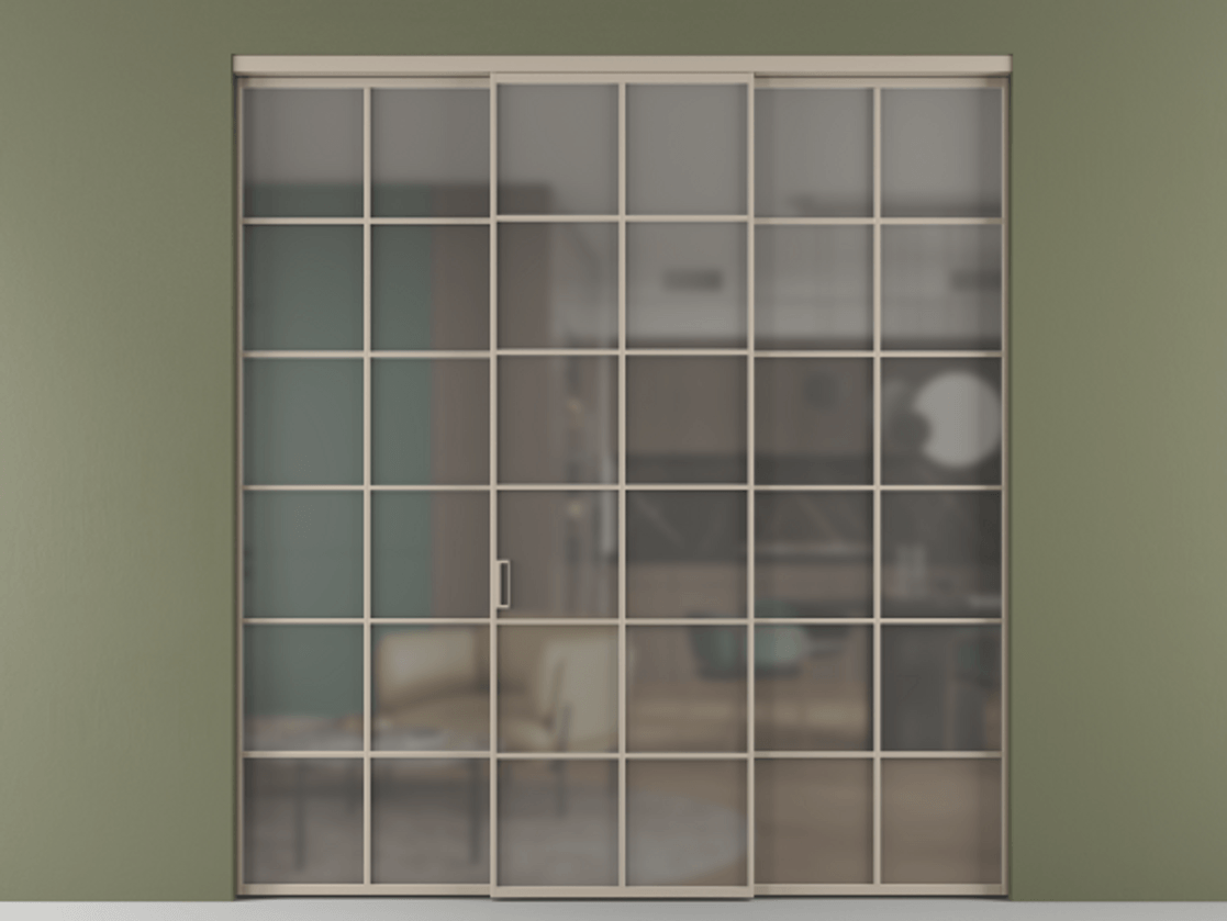 Перегородка Формато внутри проёма 3 створки АЛПР 040.05 Алюминий бисквитный Сатинированное серое стекло, триплекс. Цена 13280 AZE 1. Полотно 3 шт. (800/2100 мм)
2. Комплект установки раздвижной системы
3. Базовый комплект фурнитуры
4.Ручка Рондо. Фабрика дверей Волховец 8 (800) 551 43 19 Перегородка Формато внутри проёма 3 створки АЛПР 040.05 Алюминий бисквитный Сатинированное серое стекло, триплекс Цена 13280 AZE | Volhovec