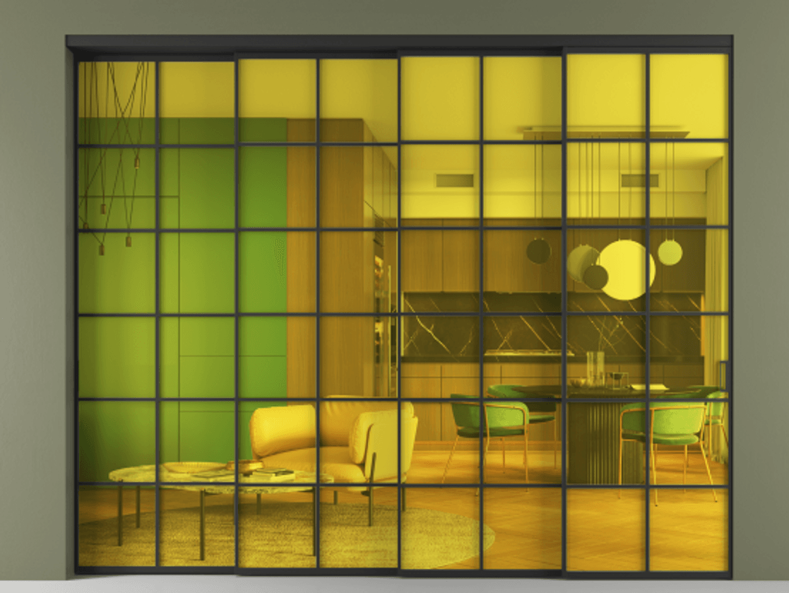 Перегородка Formato внутри проёма 4 створки с синхронным механизмом АЛПР 040.05 Алюминий Черный Прозрачное жёлтое стекло, триплекс. Скрытый короб ЧЕР Цена 24300 AZE 1. Полотно 4 шт. (800/2100 мм)
2. Комплект установки раздвижной системы
3. Базовый комплект фурнитуры
4. Комплект фурнитуры телескопик синхро-3
5. Ручка RONDO
. Фабрика дверей Волховец 8 (800) 551 43 19 Перегородка Formato внутри проёма 4 створки с синхронным механизмом АЛПР 040.05 Алюминий Черный Прозрачное жёлтое стекло, триплекс Цена 24300 AZE | Volhovec