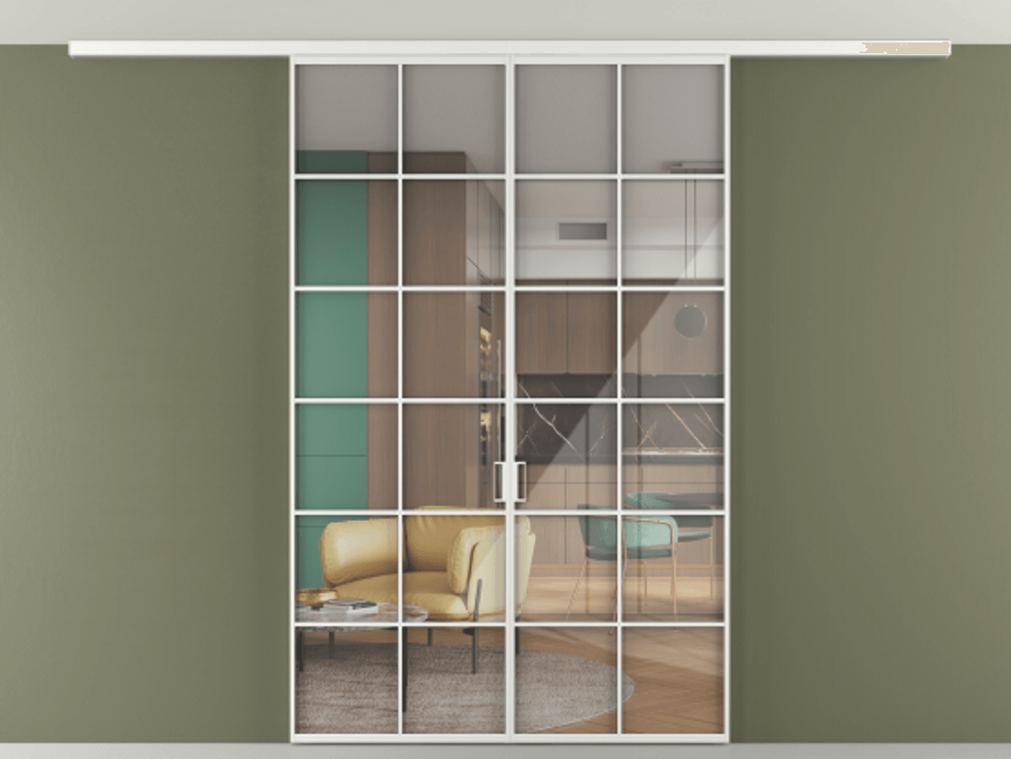 Перегородка Формато вдоль стены на потолок 2 створки АЛПР 040.05 Алюминий белоснежный Рефлективное прозрачное стекло "Стопсол", калёное. Цена 11541 AZE 1. Полотно 2 шт. (800/2100 мм)
2. Комплект установки раздвижной системы
3. Базовый комплект фурнитуры
4.Ручка Рондо. Фабрика дверей Волховец 8 (800) 551 43 19 Перегородка Формато вдоль стены на потолок 2 створки АЛПР 040.05 Алюминий белоснежный Рефлективное прозрачное стекло "Стопсол", калёное Цена 11541 AZE | Volhovec