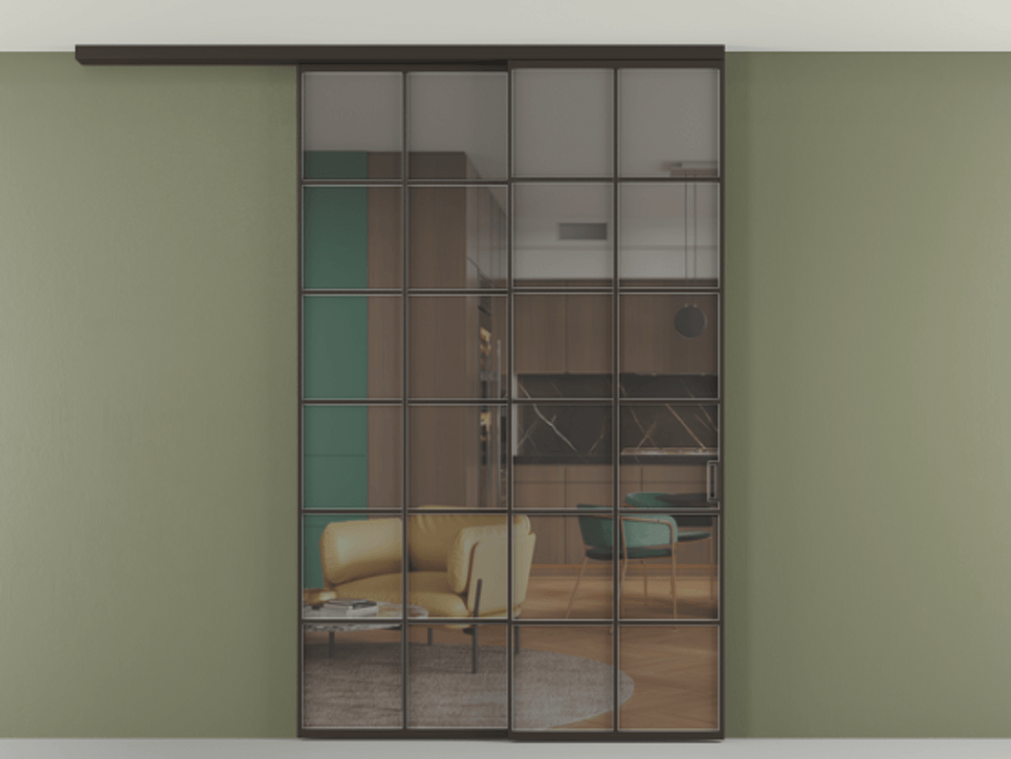 Перегородка Формато вдоль стены на потолок 2 створки с синхронным механизмом АЛПР 040.05 Алюминий антрацит Прозрачное серое стекло, триплекс. Цена 15210 AZE 1. Полотно 2 шт. (800/2100 мм)
2. Комплект установки раздвижной системы
3. Базовый комплект фурнитуры
4.Ручка Рондо. Фабрика дверей Волховец 8 (800) 551 43 19 Перегородка Формато вдоль стены на потолок 2 створки с синхронным механизмом АЛПР 040.05 Алюминий антрацит Прозрачное серое стекло, триплекс Цена 15210 AZE | Volhovec