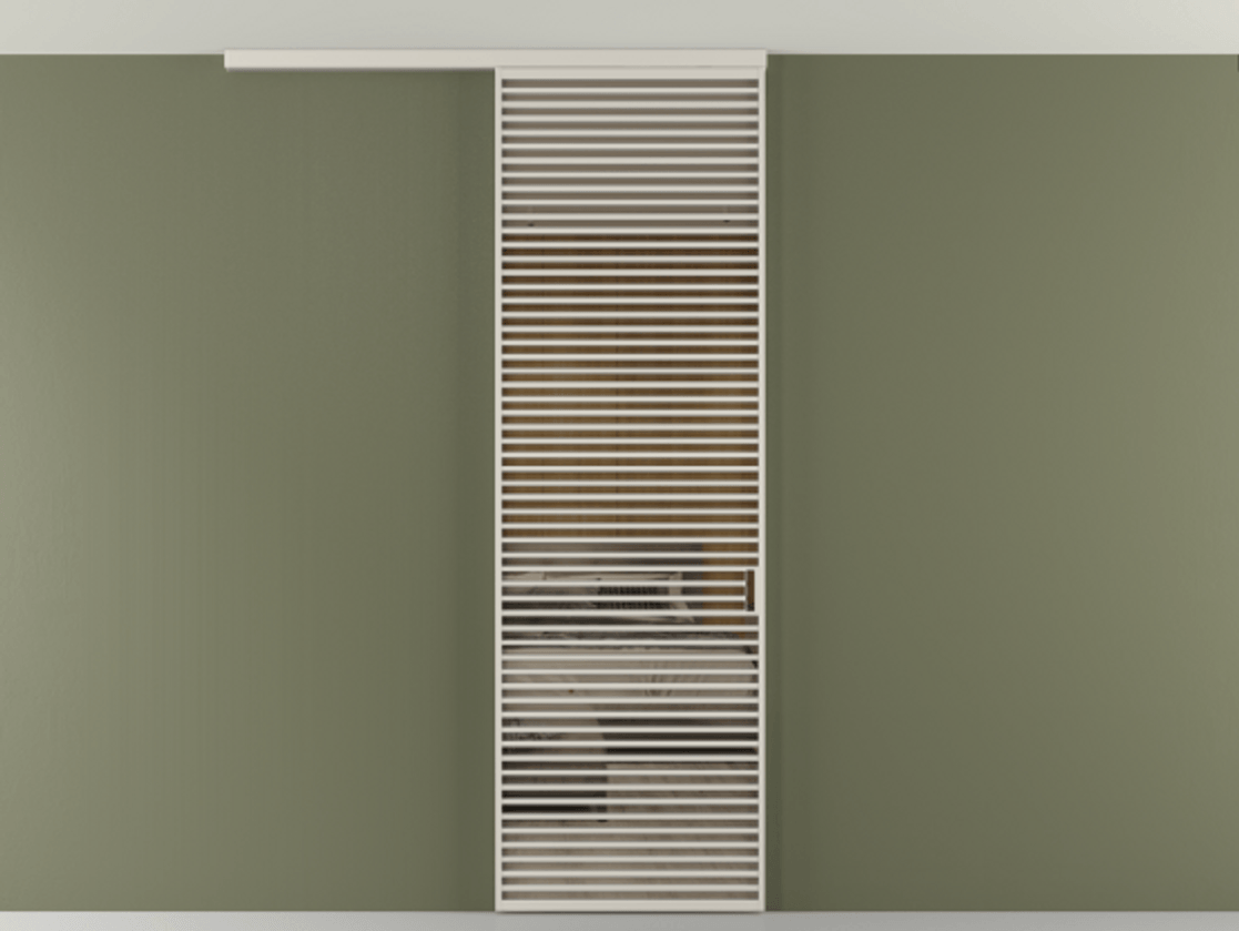 Перегородка Формато вдоль стены на потолок 1 створка АЛПР 040.07 Алюминий облачно-серый Рефлективное бронзовое стекло "Стопсол", калёное Цена 193628 ₽ | Volhovec