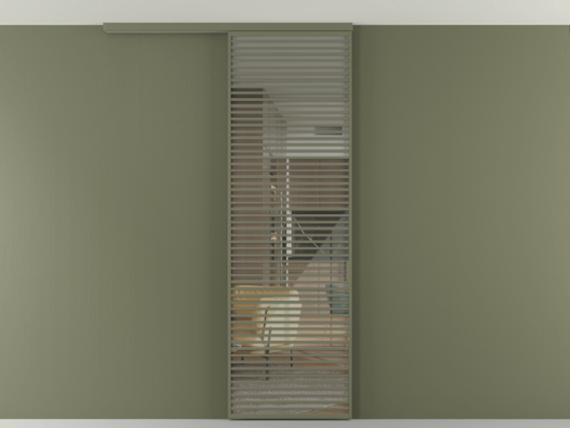 Перегородка Формато вдоль стены на потолок 1 створка АЛПР 040.07 Алюминий оливковый тёмный Рефлективное прозрачное стекло "Стопсол", калёное Цена 10090 AZE | Volhovec