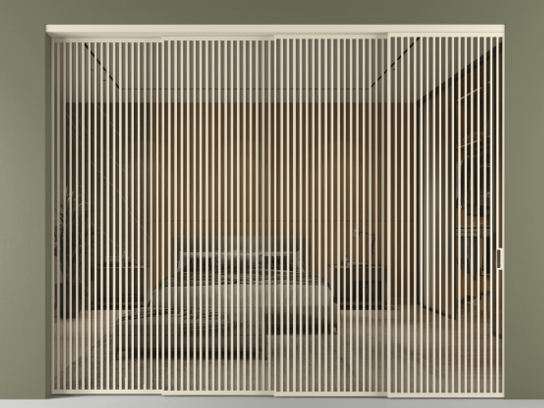 Перегородка Формато внутри проёма 4 створки с синхронным механизмом АЛПР 040.06 Алюминий бежево-серый Рефлективное бронзовое стекло "Стопсол", калёное. Цена 41850 AZE 1. Полотно 4 шт. (800/2100 мм)
2. Комплект установки раздвижной системы
3. Базовый комплект фурнитуры
4. Комплект фурнитуры телескопик синхро-3
5. Ручка Рондо. Фабрика дверей Волховец 8 (800) 551 43 19 Перегородка Формато внутри проёма 4 створки с синхронным механизмом АЛПР 040.06 Алюминий бежево-серый Рефлективное бронзовое стекло "Стопсол", калёное Цена 41850 AZE | Volhovec