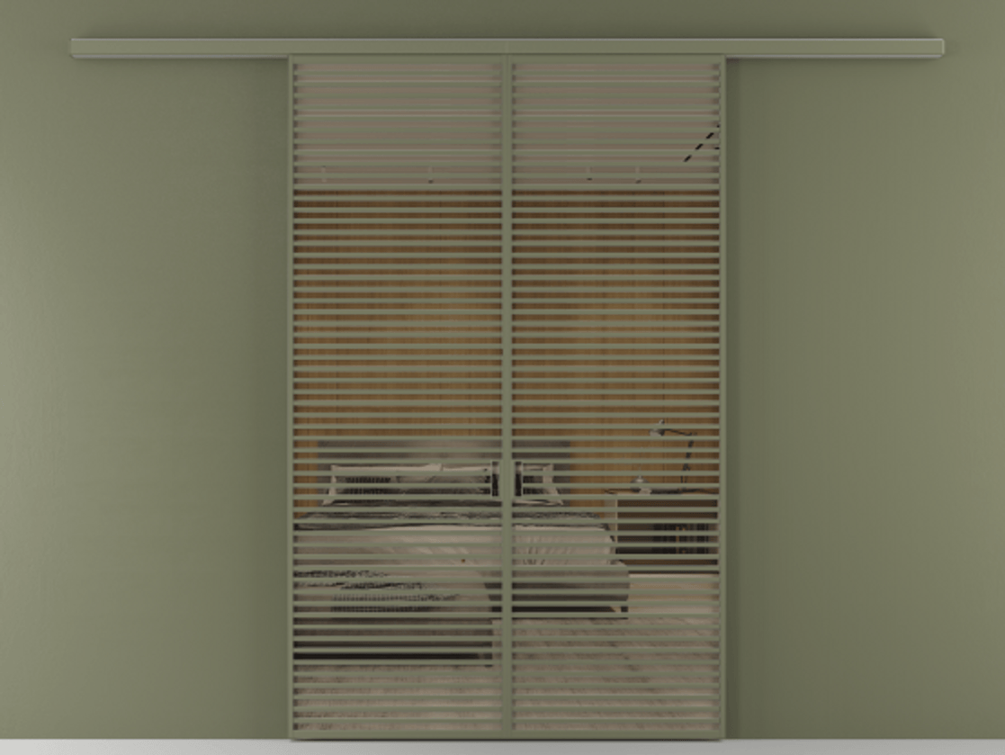 Перегородка Formato вдоль стены 2 створки АЛПР 040.07 Алюминий оливковый тёмный Рефлективное бронзовое стекло "Stopsol", калёное Цена 23200 AZE | Volhovec